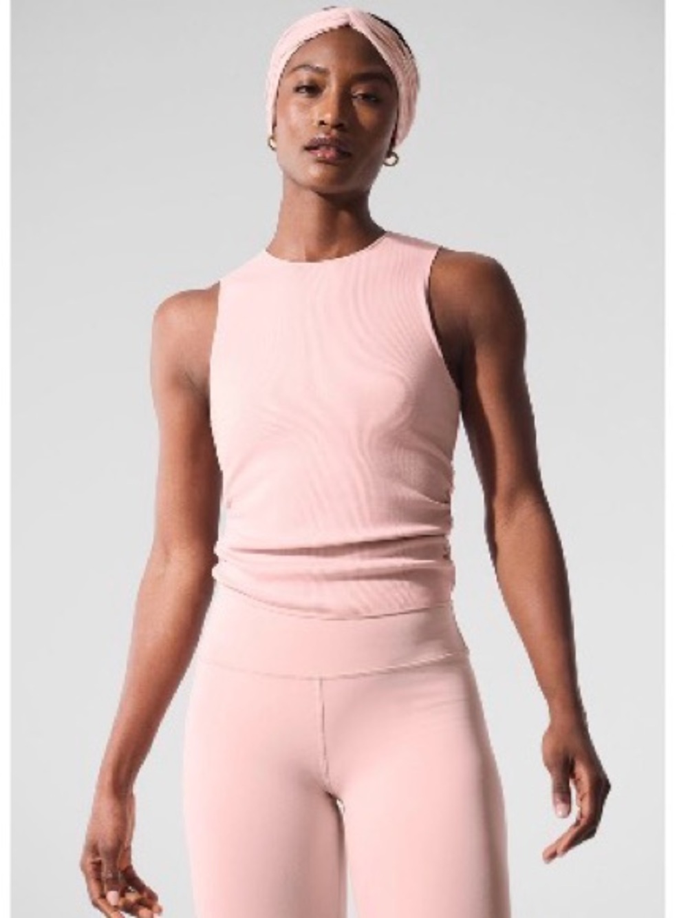 Alo Yoga En Pointe Ruched Tank Top Pink Quartz Small